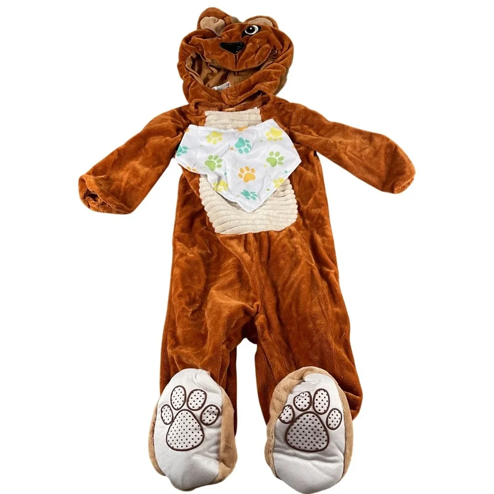Spirit Halloween Lion Cub Costume Infant 0-6 Months Plush Jumpsuit Bib‎ - Picture 2 of 6
